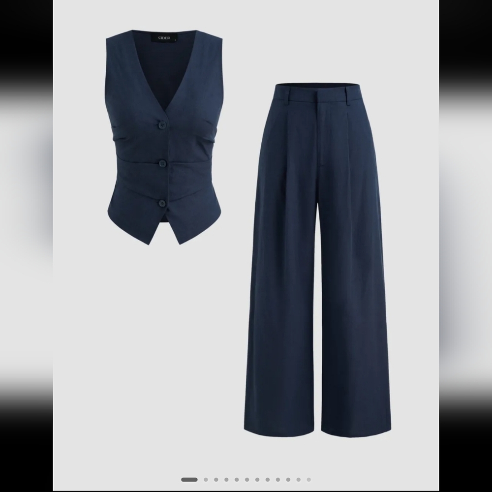 Cider Navy Pantsuit Set